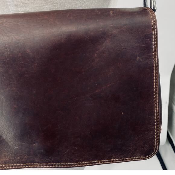Vintage Adrian Klis Handcrafted Buffalo Leather Messenger Shoulder Bag Brown - Picture 4 of 16